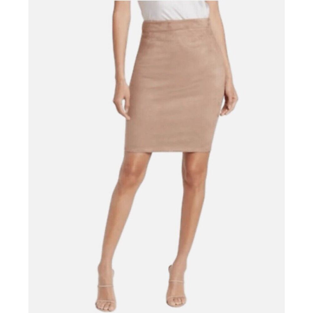 NEW Susana Monaco Sand Slim Midi Faux Suede Skirt Medium